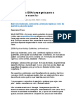 Governo Dos EUA Lança Guia para A População Se Exercitar - Medicina Preventiva