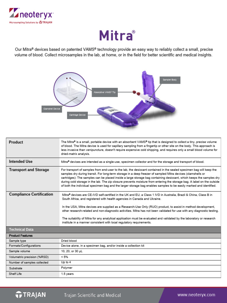 Mitra Specification Sheet | PDF