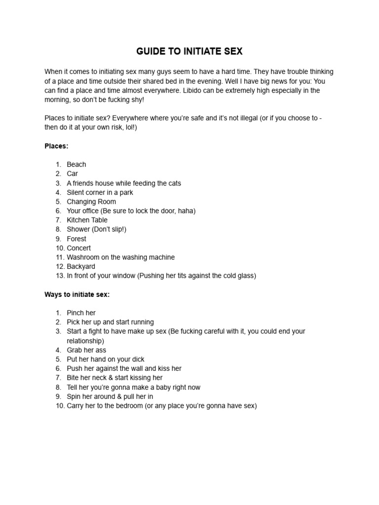 Initiate Sex | PDF