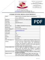 Course Outline For Digital Electronics I