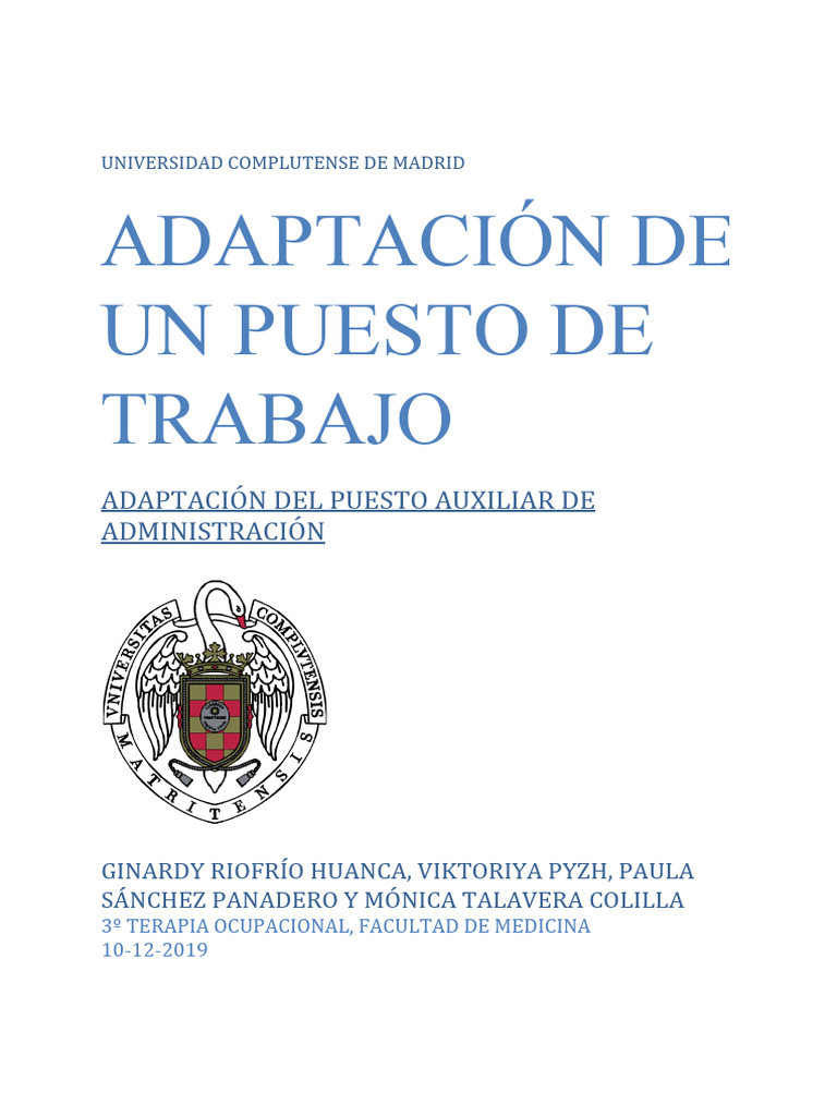 Adaptación del Puesto de Auxiliar Administrativo | PDF