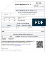 Constancia de Retención de Iva: El Suscrito Agente Retenedor Efectuó Retención A