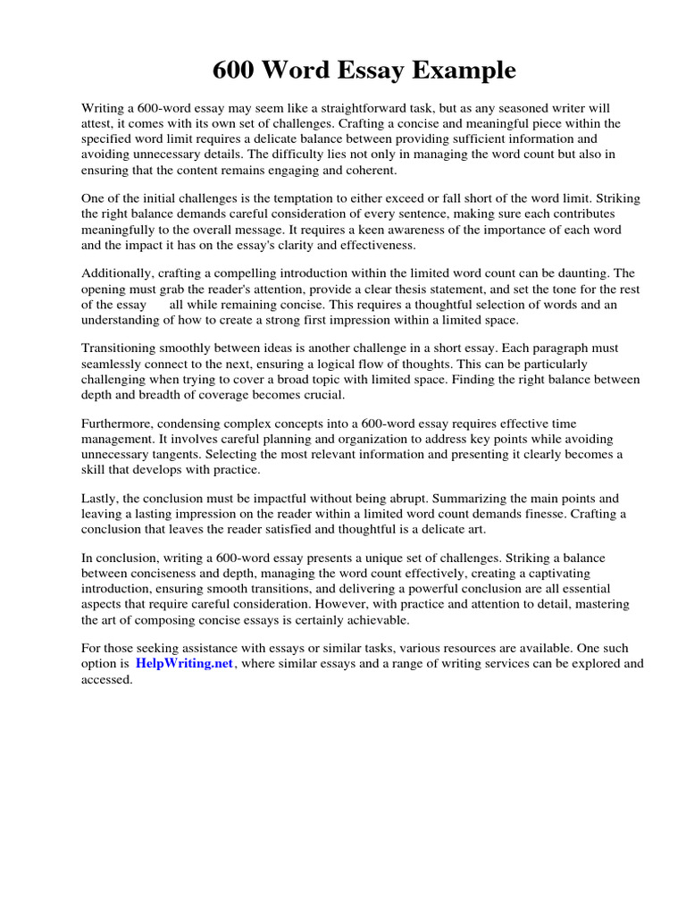 600 Word Essay Example | PDF | Molecular Cloning | Plasmid