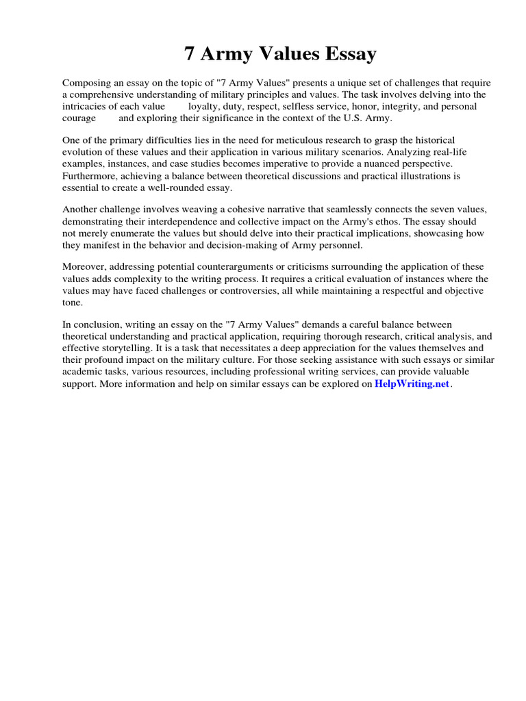 7 army values essay pdf disneyland apple inc 