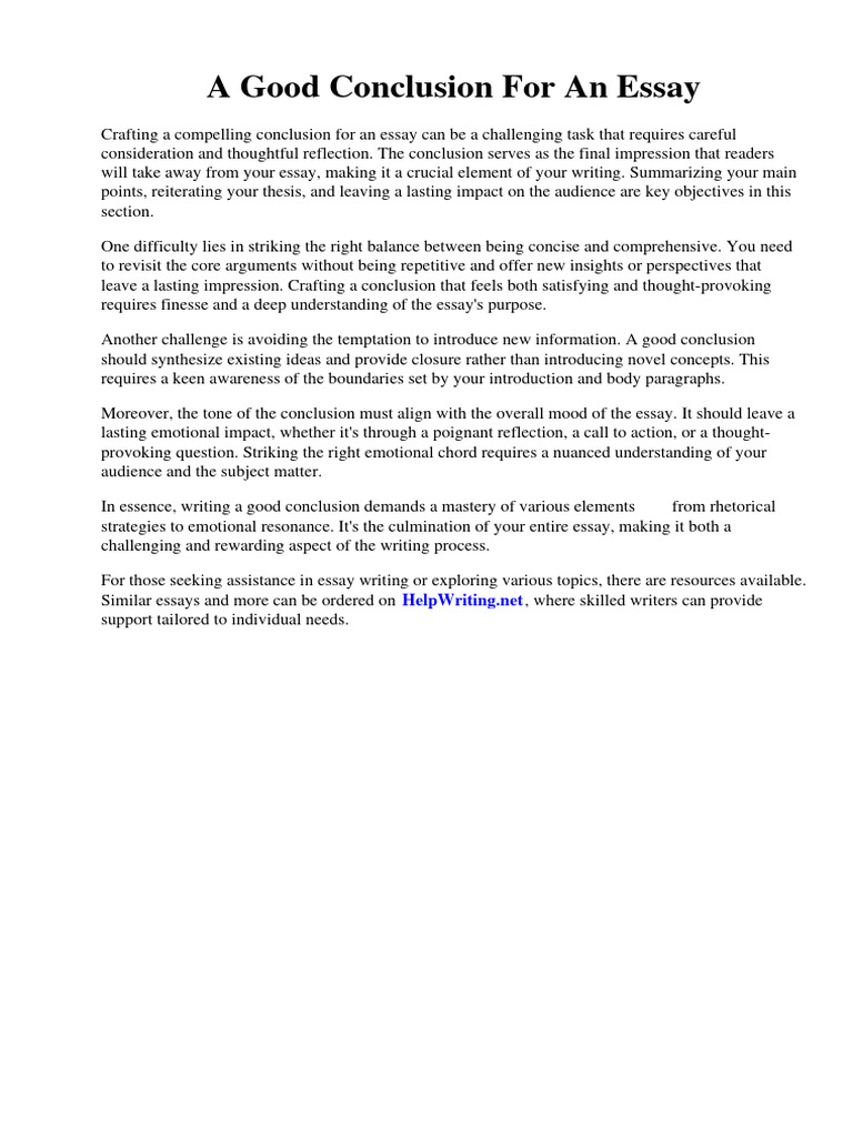 A Good Conclusion For An Essay | PDF | Low Carbohydrate Diet | Dentist