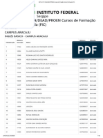 Resultado Do Sorteio - Matrícula Exclusivamente On-Line Dos Candidatos Aprovados em 1 Chamada - 02 A 07-02-2024 - FIC