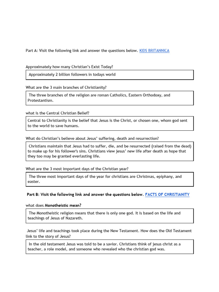 Overview of Christianity Beliefs and History | PDF | Jesus ...