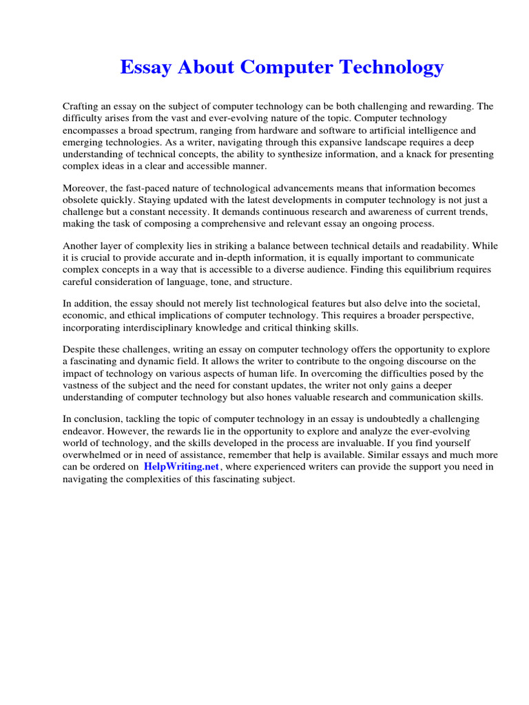 Writing an Essay on Computer Technology | PDF | Nissan