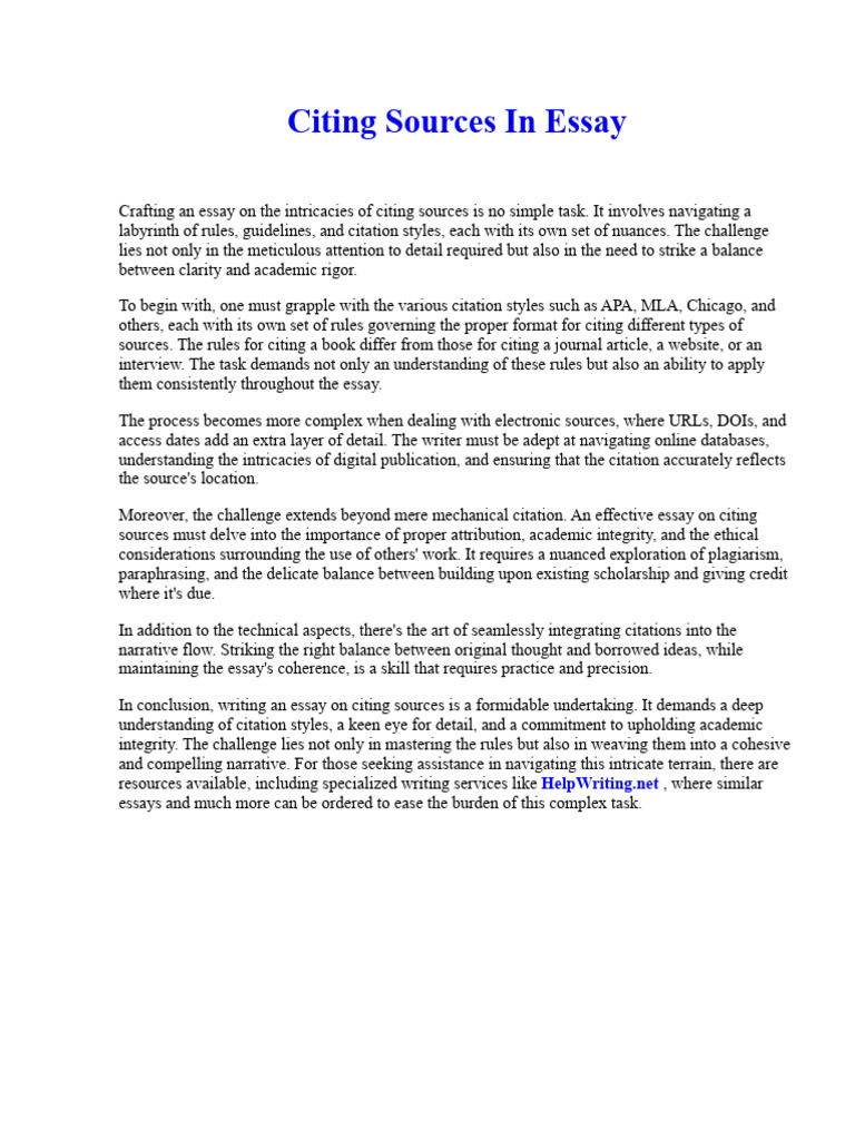 Citing Sources in Essay | PDF | Spinning (Textiles)