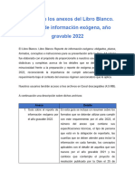 Guia Anexos Del Libro Blanco Reporte de Informacion Exogena Ano Gravable 2022