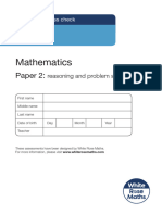 Year 1 Mathematics 2019 Summer White Rose Reasoning Problem Solving Paper 2