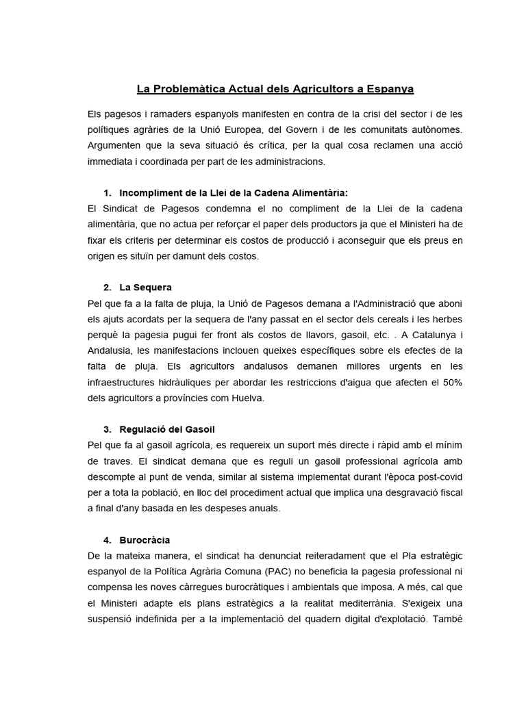 Reivindicacions Pagesos | PDF
