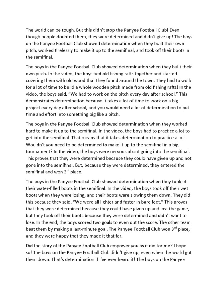 Panyee Football Club's Inspiring Journey | PDF