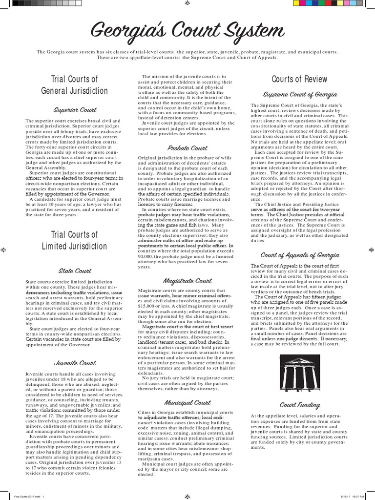Overview of Georgia's Court System | PDF | Superior Court | Jurisdiction