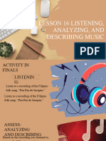 Lesson 16 Listening, Analyzing, and Describing Music