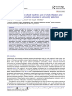 Understanding High School Students Use of Choice Factors