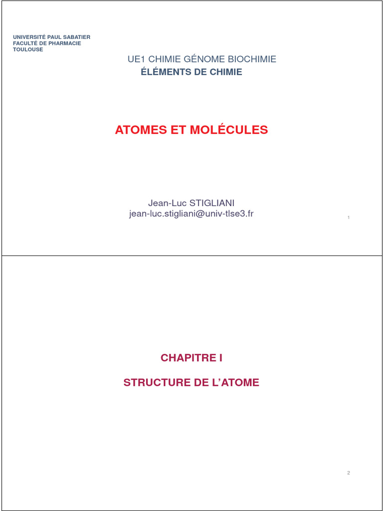 Atomes et structure atomique en chimie | PDF | Atomes | Orbitale atomique