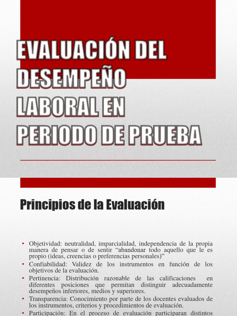 Evaluacion Del Periodo de Prueba | PDF | Plan de estudios | Evaluación