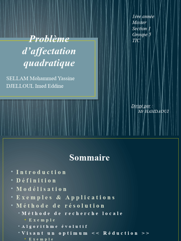 Problème d'Affectation Quadratique | PDF | Optimisation mathématique ...