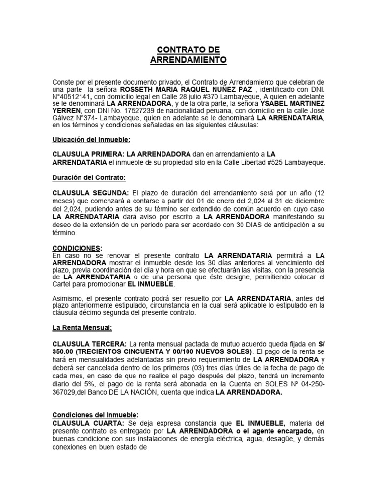 Modelo Contrato de Alquiler Local Comercial | PDF | Derecho privado ...