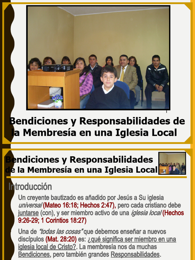 Bendiciones y Responsabilidades en La Iglesia Local | PDF | Iglesia ...
