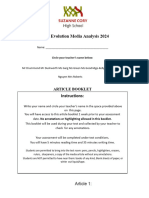 Year 10 Science 2024 Media Analysis Article Booklet