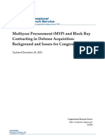 Multiyear Procurement (MYP) and Block Buy Contracting in Defense Acquisition: Background and Issues For Congress