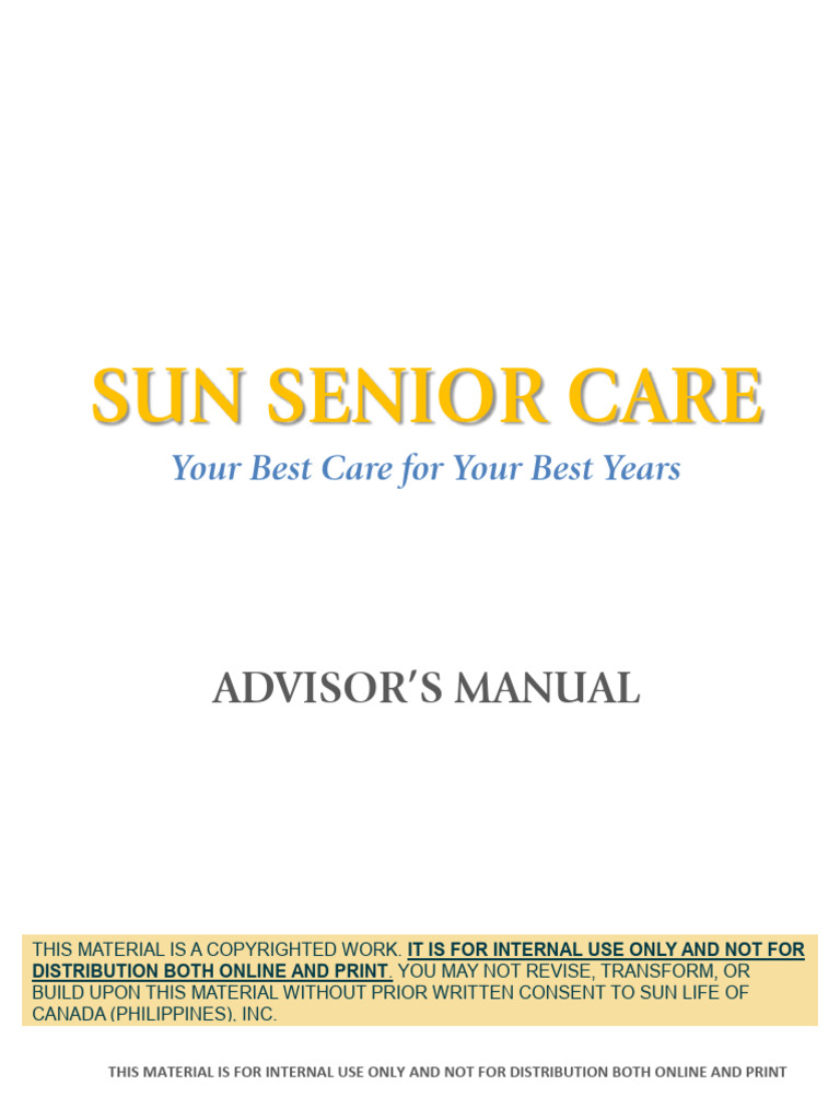 Sun Senior Care Advisors Manual PDF Myocardial Infarction Insurance