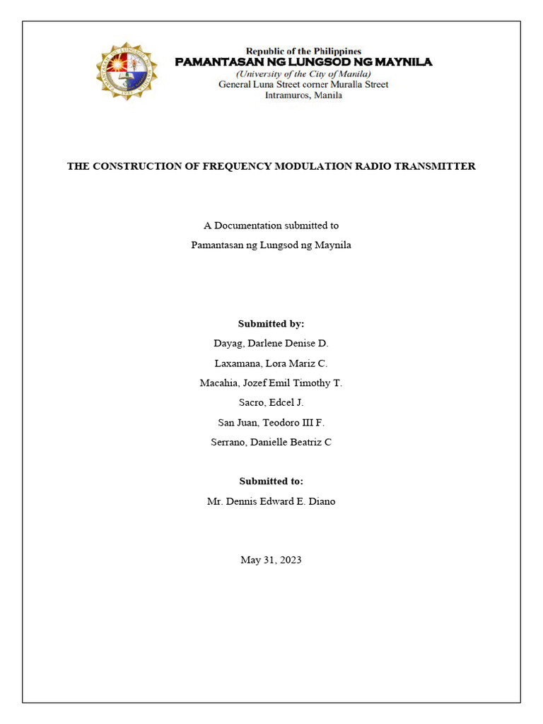 FM Radio Transmitter Design Guide | PDF | Printed Circuit Board ...