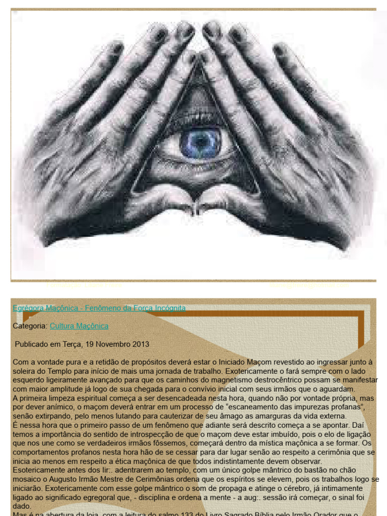 Egrégora Maçônica: Força Espiritual Coletiva | PDF | Maçonaria | Pensamento