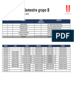 Horario Primer Semestre Grupo B Contaduría