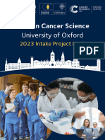 DPhil in Cancer Science 2023 - Project Booklet