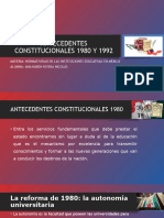 Antecedentes Constitucionales 1980 y 1992