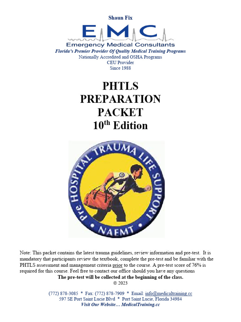 【裁断済み】PHTLS Tenth edition PHTLS: Prehospital Trauma Life Support (eBook) with Course