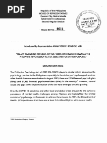 HB 9611 Psych Act