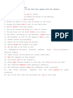 Subject Verb Agreement Activity