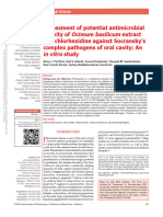 Semillas de Occimum Basilicum Como Antibacteriano Oral