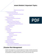 Disaster Management Module 3 Important Topics