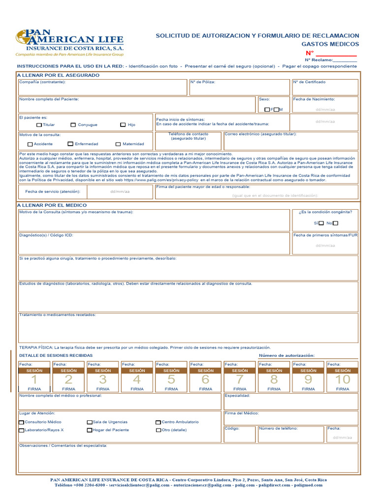 New Palig Pre Authorizatiion Claim Form CR | PDF | Ciencias de la Salud ...