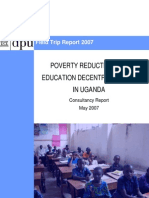 Poverty reduction and education descentralisation in Uganda