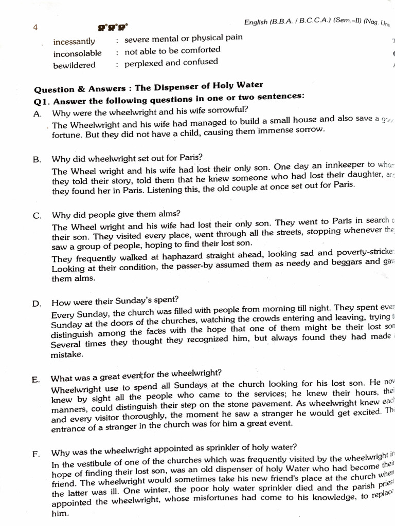 Who Is The Main Character In The Story The Dispenser Of Holy Water