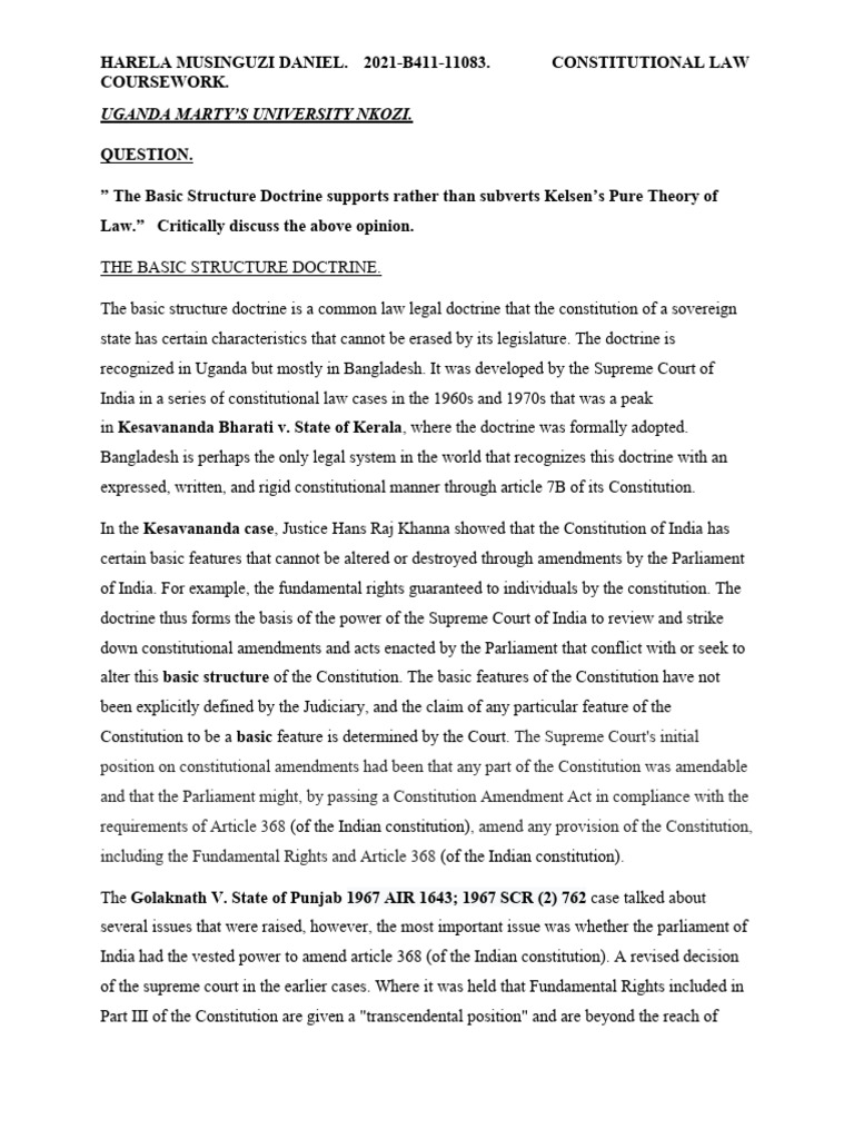 Basic Structure Doctrine | PDF | Government | Common Law