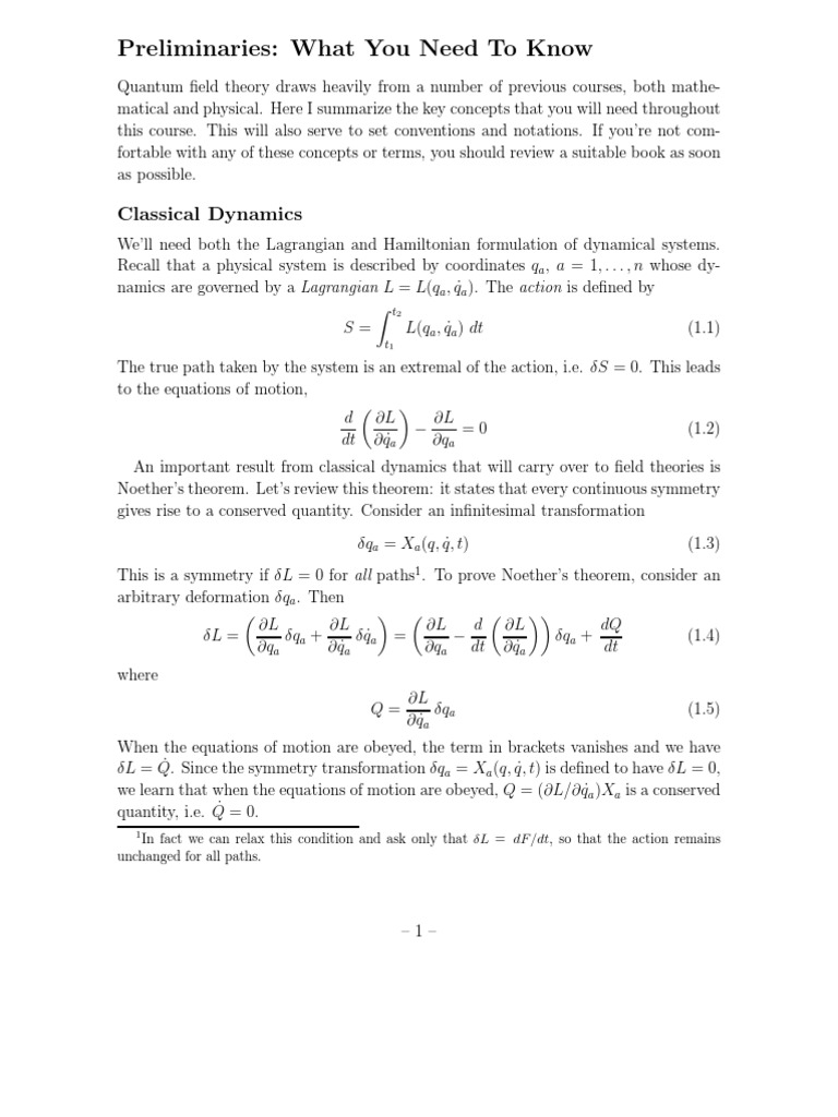 Key Concepts in Quantum Field Theory | PDF | Hamiltonian Mechanics ...