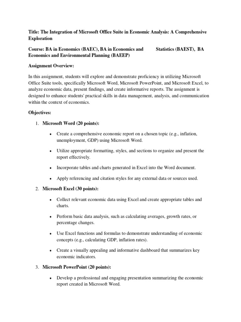Assignment ms office pdf microsoft excel data