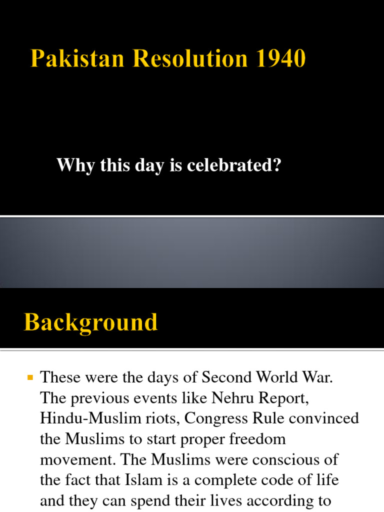 Lahore Resolution: Birth of Pakistan | PDF | Pakistan | Pakistan–United ...