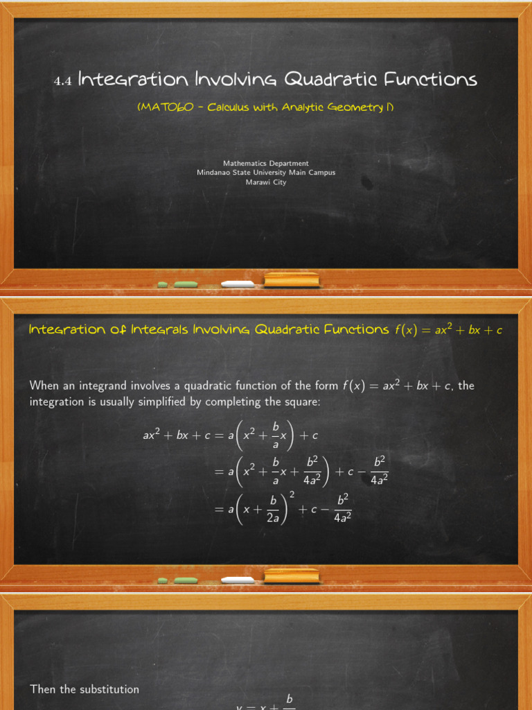 MAT060 - 27 Integration Involvin Quadratic Functions | PDF | Integral ...