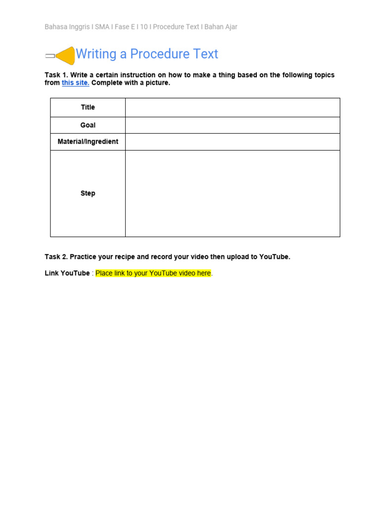 Procedure Text Writing Guide for SMA | PDF | Career & Growth