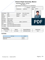 Chaudhary Charan Singh University, Meerut: Examination Session