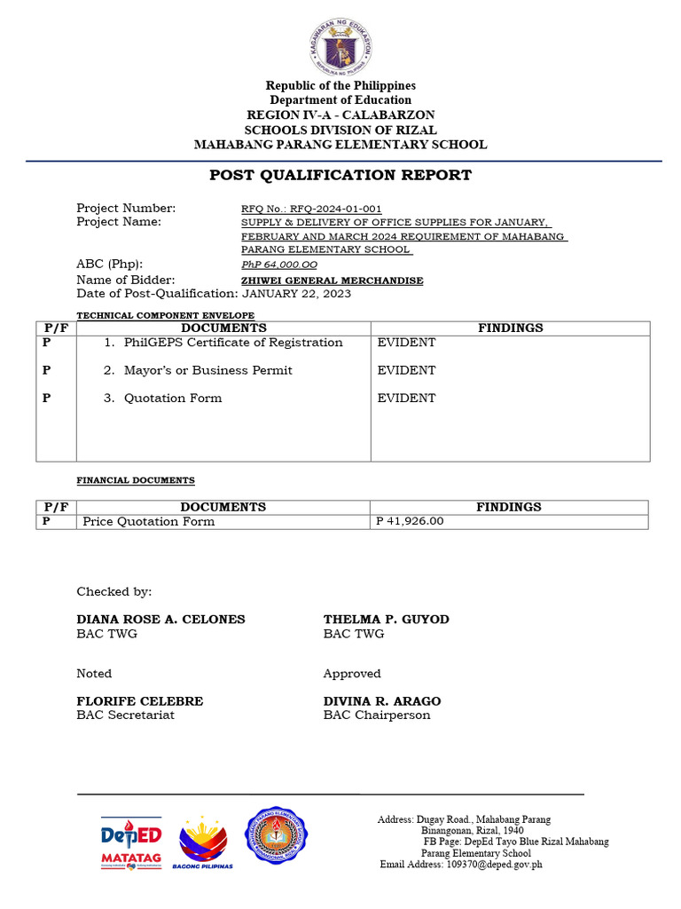Mpes Post Qua Report | PDF