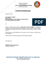 Letter of Introduction DBP